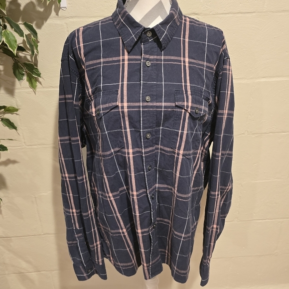 Wrangler Shirt Mens Size 2XL Plaid Button Down Flex For Comfort Cotton Blend. - Picture 1 of 10
